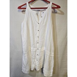 Grace + Karma White Gauze Sleeveless Dress Size Large 32 Inches Long